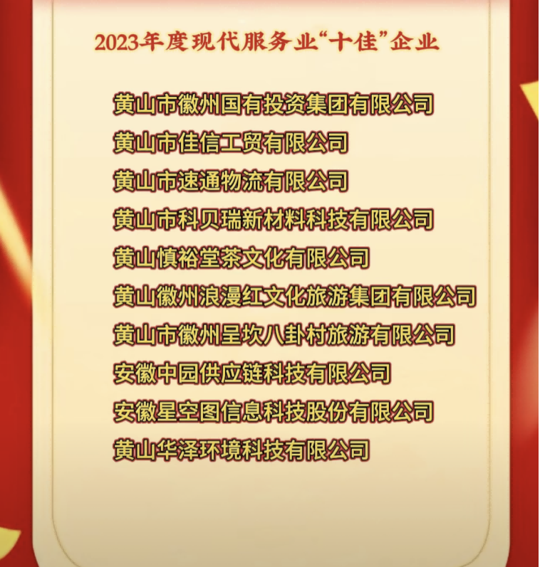 喜报！国投集团荣获徽州区2023年度现代服务业“十佳”企业荣誉称号